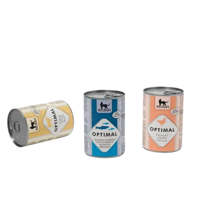 alimentation-junior-chaton-williams-optimal-naturelle-sans-céréales-grand-format Gamme de nourriture humide pour chat de la marque William's, naturelle et sans céréales en grand format